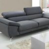 Conjunto De Sofa | Vente-unique Sofa De 3+2 Lugares Em Tecido Cinza - Gretel