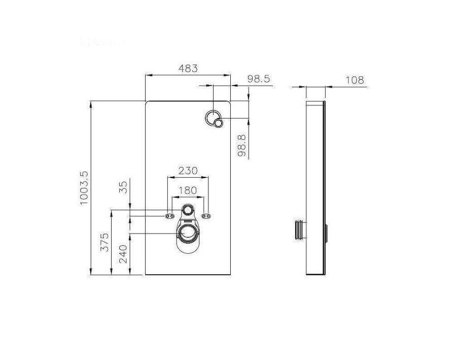 Sanita Suspensa | Vente-unique Placa De Descarga Decorativa Para Sanita Suspensa, Preto - Spinosa