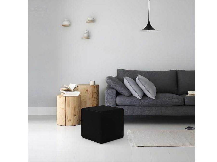 Puff | Homemania Pouf Square, Preto, 34X34X37 Cm, Epikasa