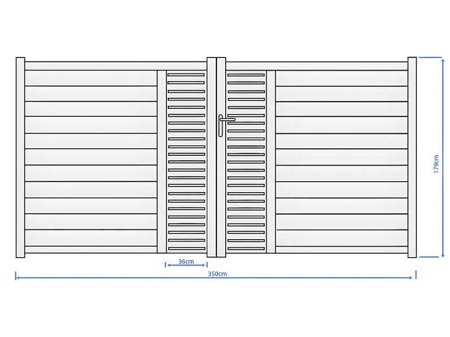 Porta E Portao | EXPERTLAND Portao De Batente Em Aluminio Semiperfurado Com Motivos De L350 X A179 Cm Cor Antracite Em Kit - Orist Ii