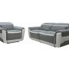 Conjunto Sofa E Poltrona | Vente-unique Sofa De 3 Lugares E Poltrona Articulados Eletricos Tecido Cinzento-Escuro - Orietto