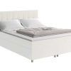 Cama Boxspring, Cama Continental | Ysmée Conjunto Boxspring Completo Cabeceira + Sommiers + Colchao + Sobrecolchao Siero Da Ysmee - 160X 200 Cm - Tecido - Marfim