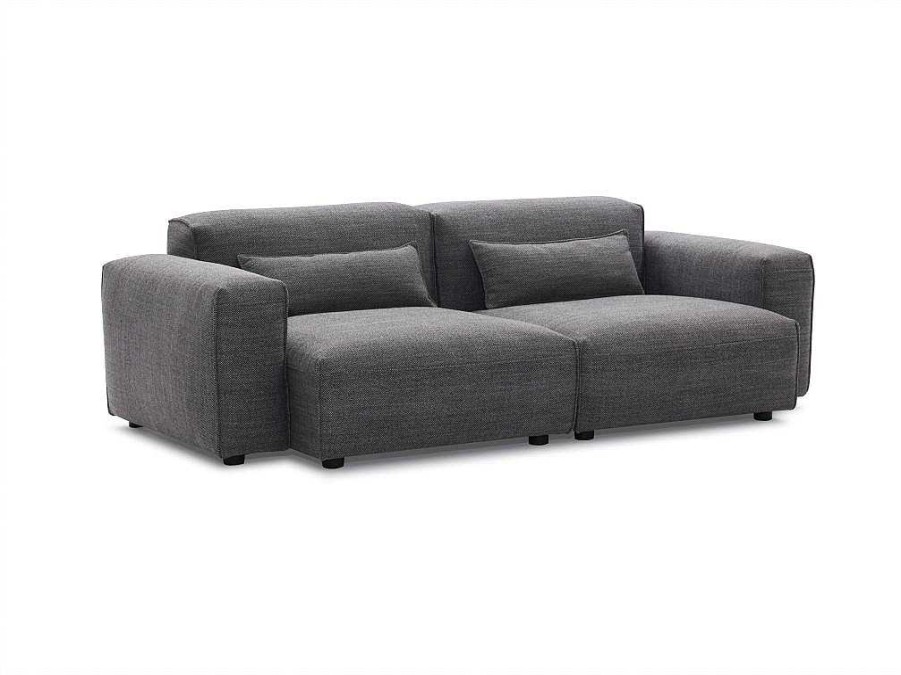 Sofa Em Tecido | Vente-unique Sofa De 3 Lugares Em Tecido Cinza - Magali