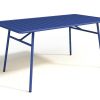 Conjunto Mesa E Cadeiras De Jardim | MYLIA Conjunto De Jantar De Jardim Em Metal, Uma Mesa C. 160 Cm Com 2 Cadeiroes Empilhaveis E 4 Cadeiras Empilhaveis Azul-Escuro - Mirmande
