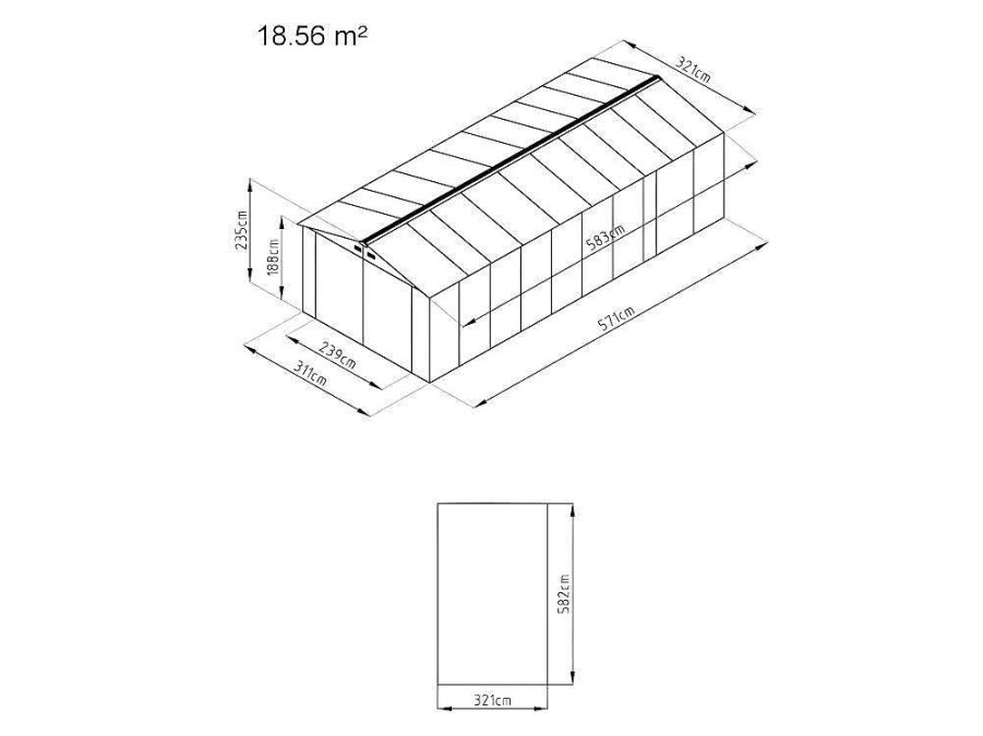 Garagem | EXPERTLAND Garagem Em Aco Galvanizado Cinza 18,7 M - Neron