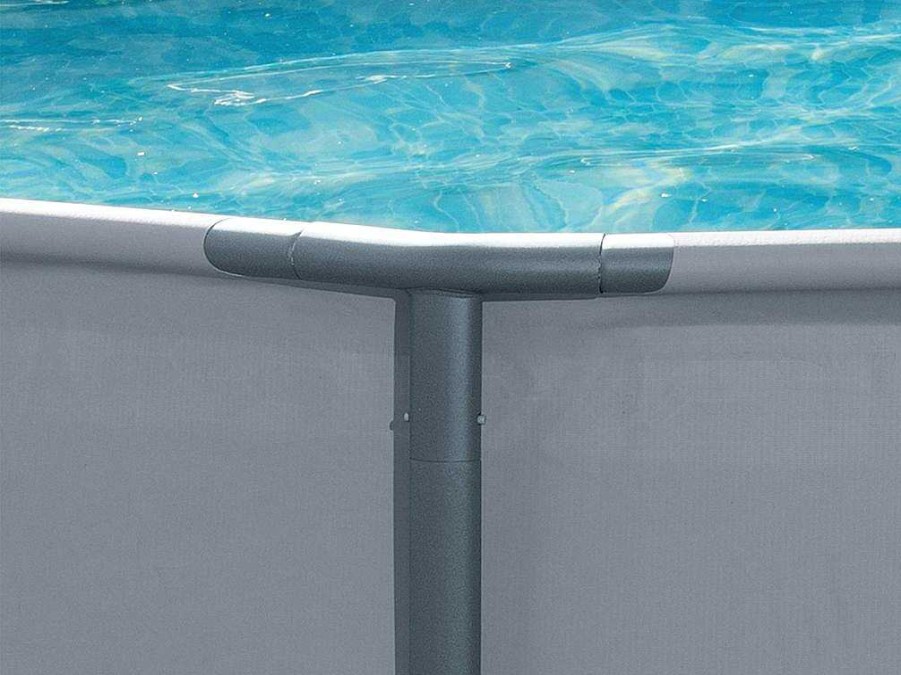 Piscina | Vente-unique Piscina Tubular Redonda Cinzenta Com Bomba Filtradora De Cartucho D.427 X A.107 Cm - Nisoka