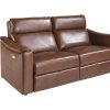 Sofa De 2 Ou 3 Lugares | Angel Cerda Sofa 3 Lugares Pele Castanha Com Relax 6166