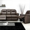 Sofa De Relaxamento Manual | Vente-unique Sofa De 2 Lugares Relax Em Pele Castanho - Evasion