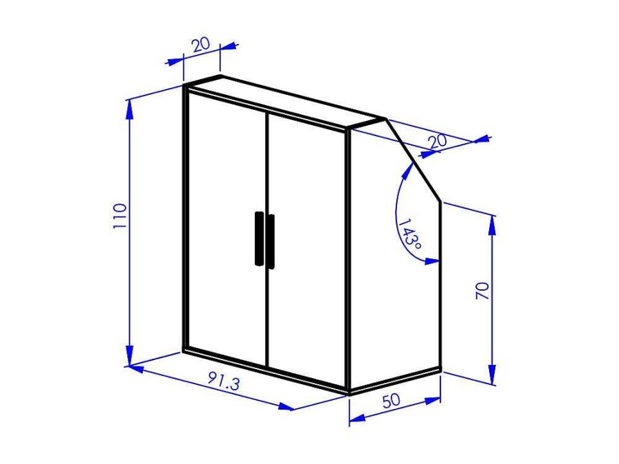 Arrumacao E Acessorios De Quarto | Vente-unique Movel Com Inclinacao 3 Portas E 1 Prateleira Branco - Adezio