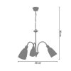 Lustre | TOSEL Lustre Tosel Lustralia Vidro Braco Cinza D56 X H80 Cm