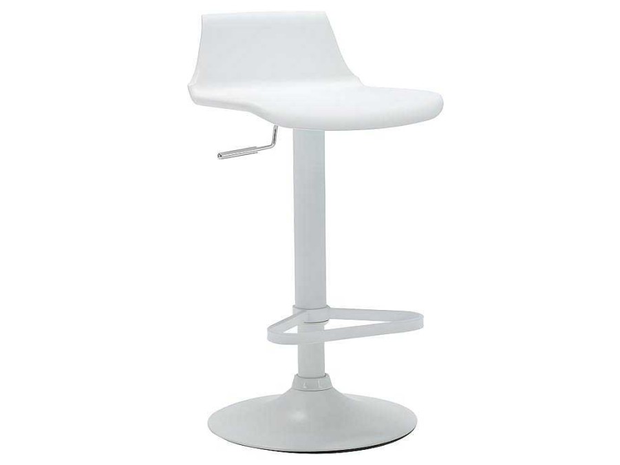 Movel De Bar | Vente-unique Conjunto "Comer Em Pe": Movel De Bar Saturne + 2 Bancos Altos Calas - Branco E Cinza Cimento