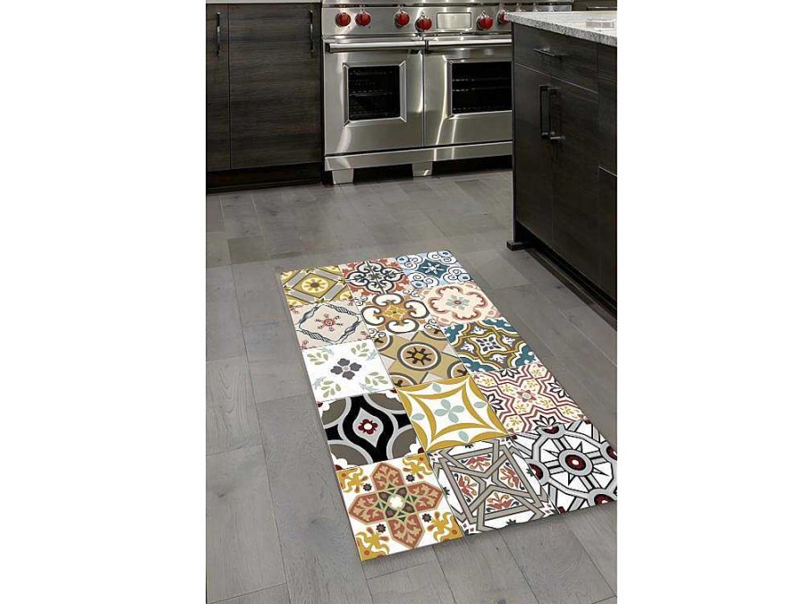 Acessorios E Arrumacao De Cozinha | OZAIA Tapete De Cozinha Em Vinil Efeito Mosaico Hidraulico Rica - 49,5X83 Cm - Multicolor