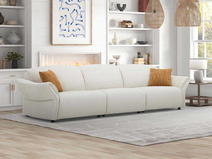 Sofa De 4 Lugares | Vente-unique Sofa De 4 Lugares Em Tecido Bege - Bodura