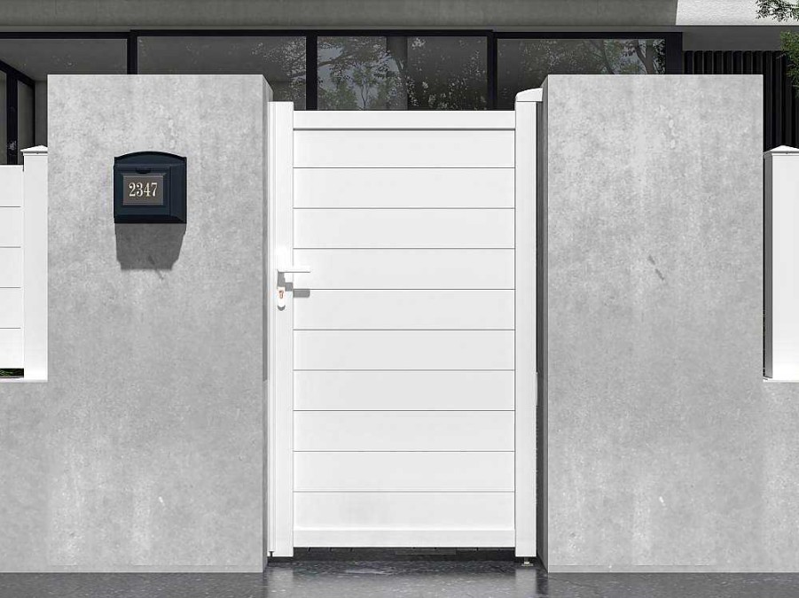 Porta E Portao | EXPERTLAND Porta De Batente Aluminio L103 X A181 Cm Branco - Nazario