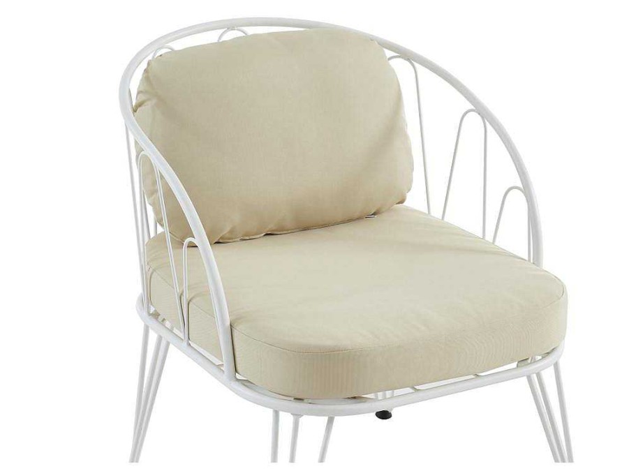 Conjunto Relax De Jardim | MYLIA Conjunto De Jardim Em Metal, 1 Sofa De 2 Lugares, 2 Cadeiroes E Uma Mesa De Centro, Branco - Arlesan