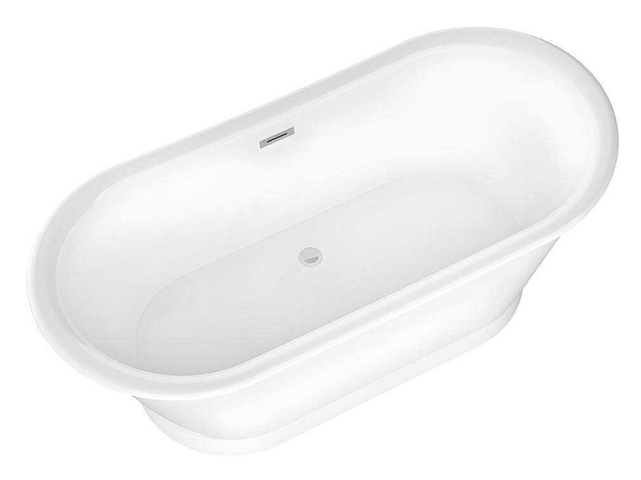 Banheira De Pousar | Shower & Design Banheira Classica Oval Estilo Retro De 180 L, Dimensoes 150 X 74 X 63 Cm Cor Branco Em Acrilico - Pelmato