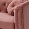 Conjunto De Sofa | Vente-unique Sofa De 3+2 Lugares Em Veludo Cor-De-Rosa Velho - Turner