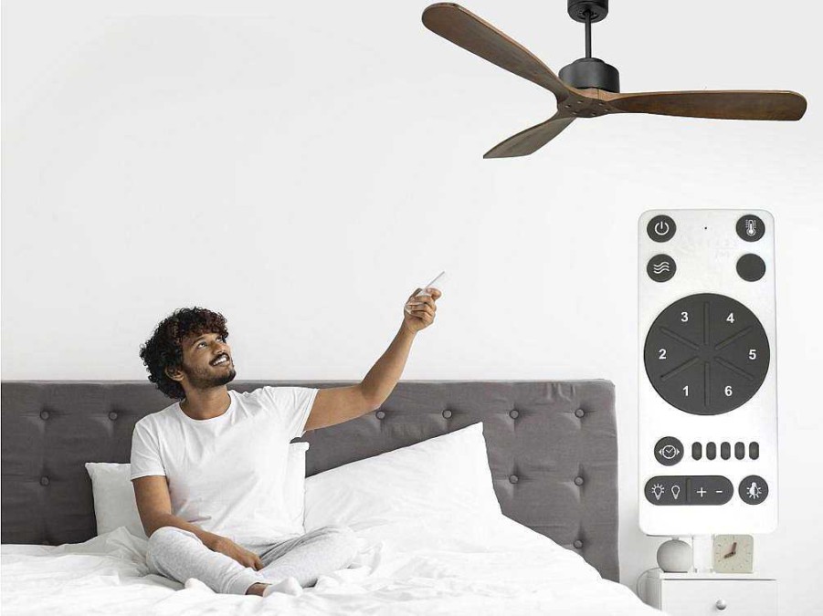 Ventilador | Purline Ventilador De Tecto Wifi Com Motor Dc Controlo Remoto Hypersilence Fullwood Memory