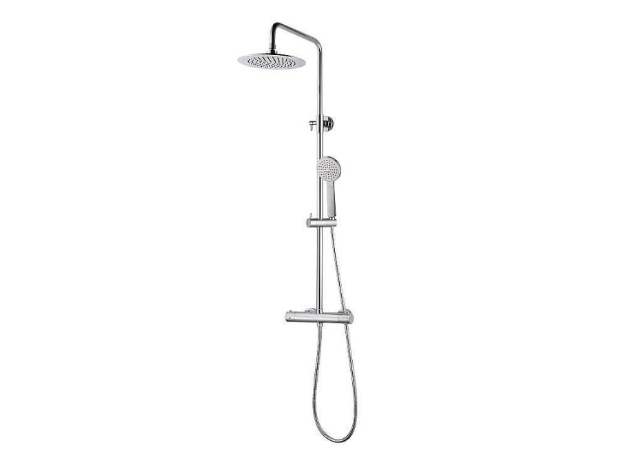 Coluna De Duche | Shower & Design Coluna De Duche Termostatico Em Aco Inoxidavel Cromado Ateya - 126 Cm