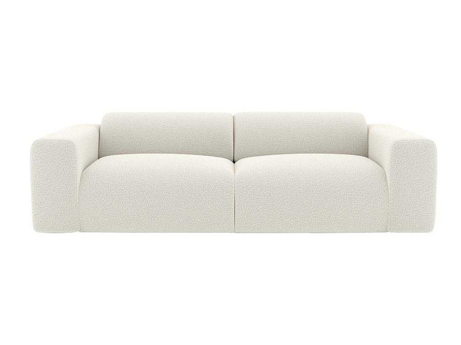 Sofa | Maison Céphy Sofa De 4 Lugares Em Tecido Boucle Branco - Pogni