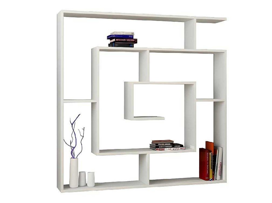 Biblioteca, Vitrina, Estante | Homemania Estante Labirent, Branco, 125X22X129 Cm, Epikasa