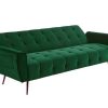 Sofa Cama Clic-Clac E Dobravel | Vente-unique Sofa Cama Clic Calc De 3 Lugares Em Veludo Cinzento Escuro - Polani