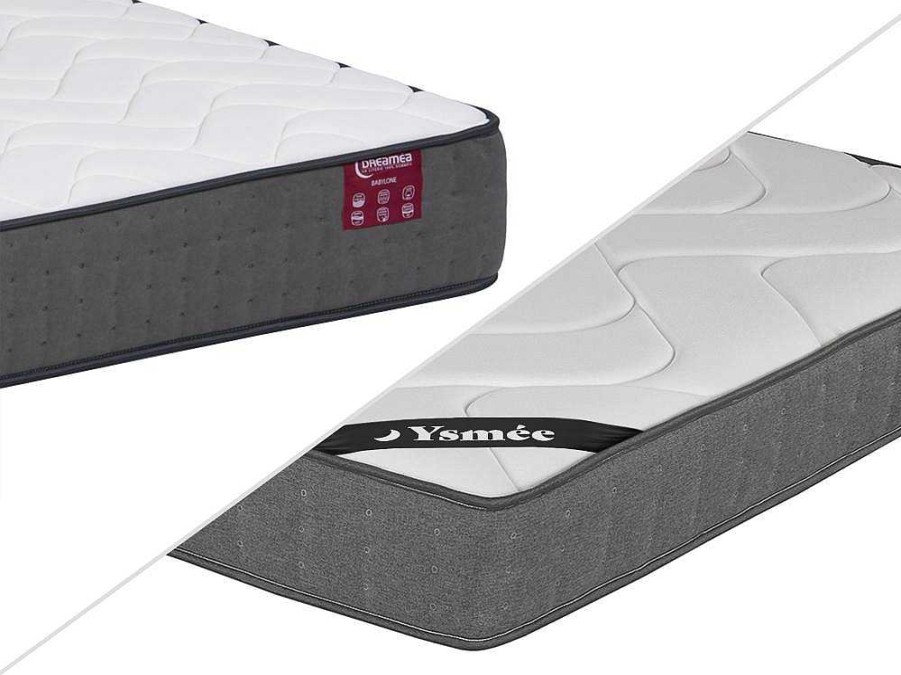 Colchao De 2 Lugares | Ysmée Colchao De Molas Ensacadas 5 Zonas Conforto Memoria De Forma Babylone Da Dreamea Esp. 23 Cm - 140X190 Cm