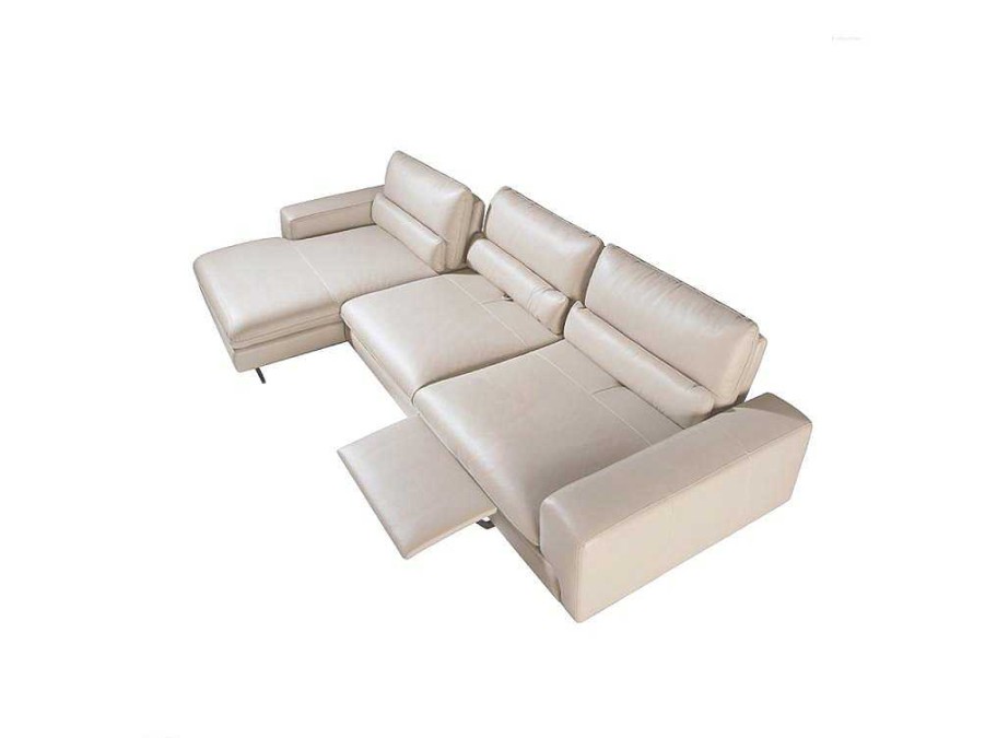 Sofa De Relaxamento Eletrico | Angel Cerda Sofa De Canto (L) Em Couro Com Encosto Ajustavel 6151