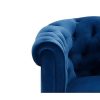 Conjunto De Sofa | Vente-unique Sofa De 3+2 Lugares Em Veludo Cor Azul Real - Chesterfield