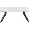 Mesa De Jantar | Vente-unique Mesa De Jantar Extensivel De 4 A 8 Lugares Em Mdf E Aco Lacado A Branco E Preto - Komoni