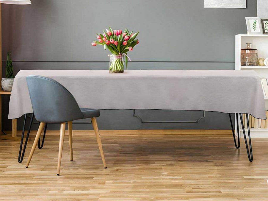 Texteis De Mesa | OZAIA Toalha Em Algodao E Linha Com Borda Preta 170 X 170 Cm Taupe - Borina