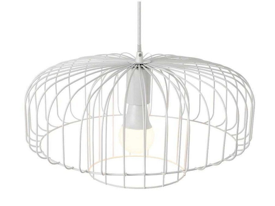 Candeeiro Suspenso | OZAIA Candeeiro Suspenso Filiforme Em Metal D40 X A130 Cm Branco - Andromaque