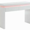 Consola | Vente-unique Consola Com 2 Gavetas - Leds - Mdf Lacado A Branco - Emerson