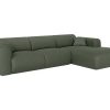 Promocoes Sofas & Poltronas | Maison Céphy Sofa De Canto Direito Grande Em Tecido Matizado Verde - Pogni