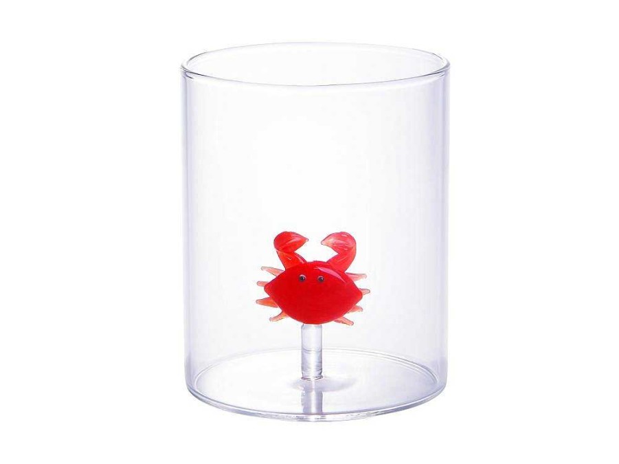 Louca E Utensilios De Cozinha | OZAIA Conjunto De 4 Copos Animais, Vidro Soprado Transparente E Vermelho D7,5 X A9,5 Cm - Apuna