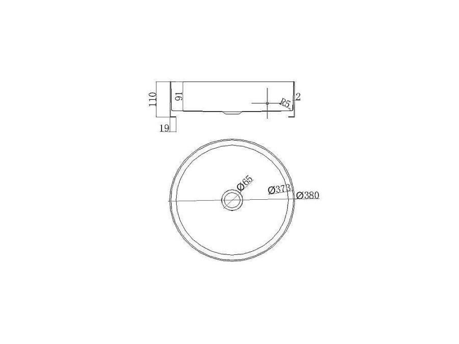 Lavatorio | Shower & Design Lavatorio De Pousar Redondo, Cor Metal Arma, 38 Cm - Dechatel