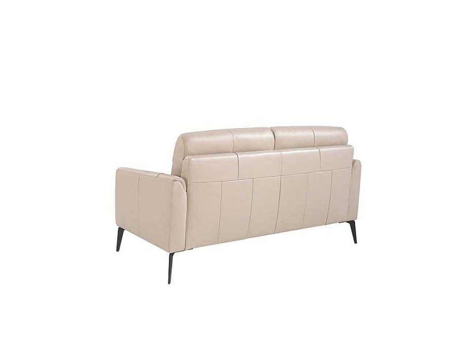 Promocoes Sofas & Poltronas | Angel Cerda Sofa De 2 Lugares Em Pele Cinzenta E Pernas Em Aco Preto 6137