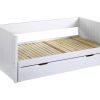 Cama Dupla | Vente-unique Cama Dupla Banco Com Gaveta De 2 X 90 X 200 Cm Em Pinho E Mdf Cor Branco - Alfiero