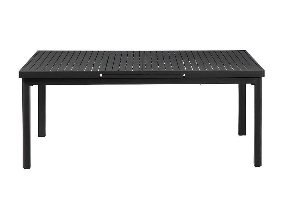 Conjunto Mesa E Cadeiras De Jardim | MYLIA Conjunto De Jardim Mesa E Cadeiras De Jardim Em Aluminio: Uma Mesa Extensivel 180/240 Cm E 8 Cadeiras Empilhaveis - Cinza Escuro - Nauru