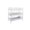 Cama De Adulto | Saldosystocks Beliche Triplo Com Estrutura Metalica Branca, 215X200X97Cm