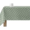 Texteis De Mesa | Purline Nappe Anti-Taches 100% Coton 1 Piece Vert A Pois Blancs 140X140