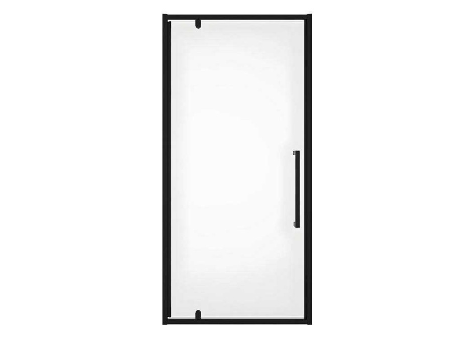 Painel De Duche | Shower & Design Porta De Duche Giratoria Em Metal Preto Mate De Estilo Industrial 90 X 195 Cm - Tamri