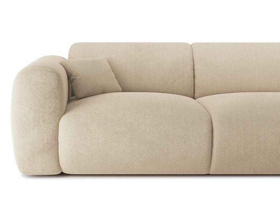 Sofa | Maison Céphy Grande Sofa De Canto Esquerdo Em Tecido Texturado Bege - Pogni