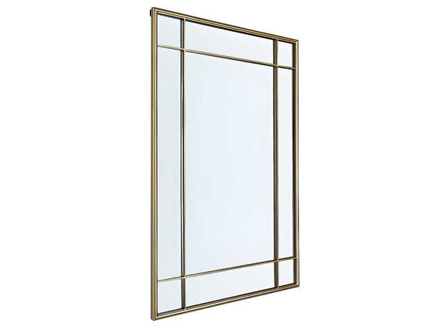 Espelhos | OZAIA Espelho Estilo Vitral Vintage Em Metal De C. 80 X A. 120 Cm Cor Dourado Antigo - Anias