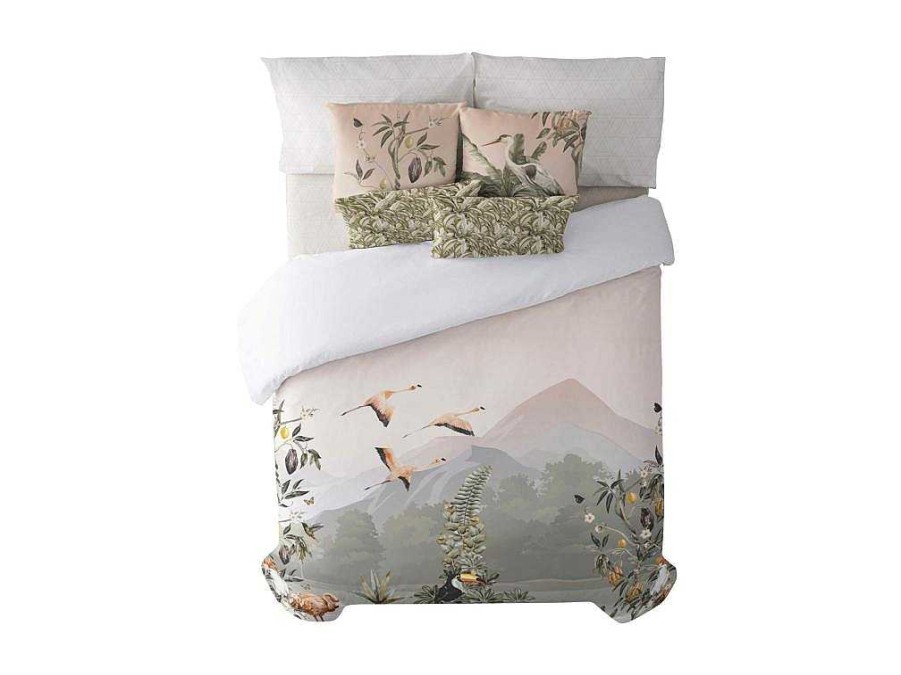 Roupa De Cama | Purline Housse De Couette 100% Coton 1 Piece Rose Paysage 155X240