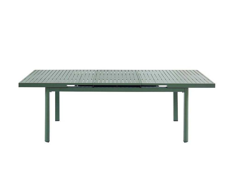 Conjunto Mesa E Cadeiras De Jardim | MYLIA Mesa De Jardim Extensivel Em Aluminio 180/240 Cm Verde-Amendoa - Nauru