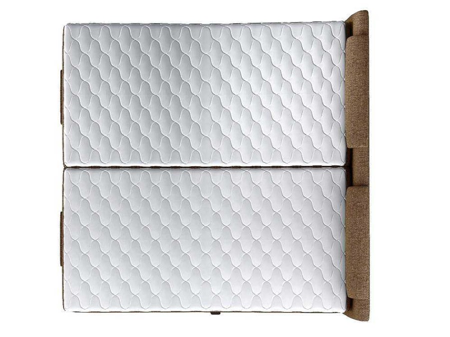 Cama De Adulto | Palacio Conjunto Boxspring Cabeceira De Cama + Sommier De Relaxamento Eletrico + Colchao + Sobrecolchao Castel Da Palacio - 2X90X200 Cm -Tecido Bege