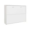 Cama Rebativel | Venprodin Cama Dupla Dobravel Horizontal 135X190 Cor Branco