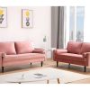 Conjunto De Sofa | Vente-unique Sofa 3+2 Lugares Em Veludo Rosa Velho - Fleuet