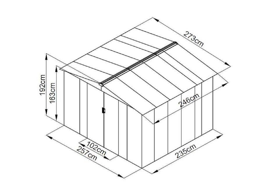 Abrigos De Jardim | EXPERTLAND Abrigo De Jardim Em Metal Galvanizado Cinzento 6,71 M - Linus